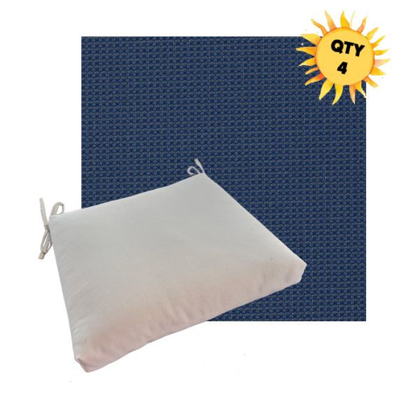 Outdoor Dining Chair Cushion Universal Sizes - Outdura Chesterfield Sailor Performance Fabrics | Qty 4