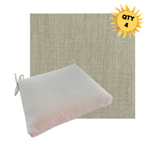Outdoor Dining Chair Cushion Universal Sizes - Outdura Coastline Grass Performance Fabrics | Qty 4