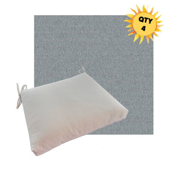 Outdoor Dining Chair Cushion Universal Sizes - Outdura Coastline Nautical Performance Fabrics | Qty 4