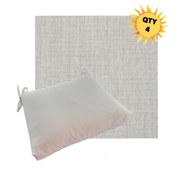 Outdoor Dining Chair Cushion Universal Sizes - Outdura Coastline Silver Performance Fabrics | Qty 4