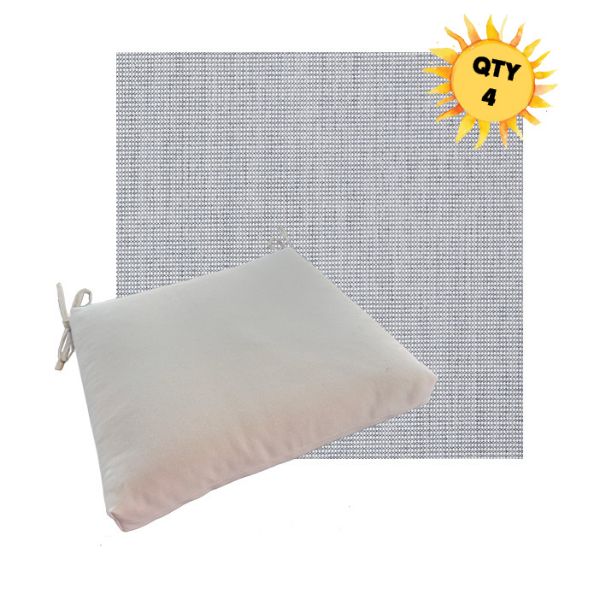Outdoor Dining Chair Cushion Universal Sizes - Outdura Coastline Silver Performance Fabrics | Qty 4