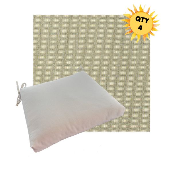 Outdoor Dining Chair Cushion Universal Sizes - Outdura Coastline Spring Performance Fabrics | Qty 4