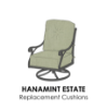 Hanamint Estate Style Swivel Club Chair Replacement Cushions, custom-made to fit Bordeaux, Hyde Park, Lancaster, Mayfair, Newport, Sherwood, South Hampton, St. Augustine, St. Moritz, Stratford, and Wilmington collections.