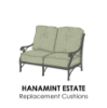 Hanamint Estate Style Club Chair Replacement Cushions, custom-made to fit Bordeaux, Hyde Park, Lancaster, Mayfair, Newport, Sherwood, South Hampton, St. Augustine, St. Moritz, Stratford, and Wilmington collections.