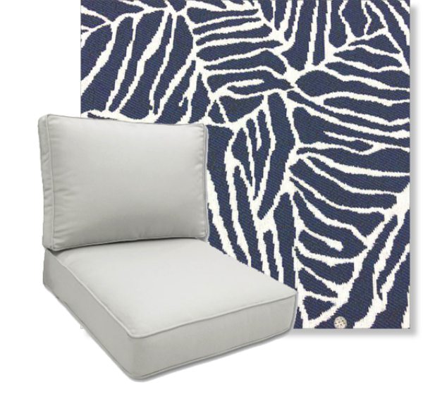 Corola Navy by Revolution Performance Fabrics Deep Seating Patio Chair Cushions
