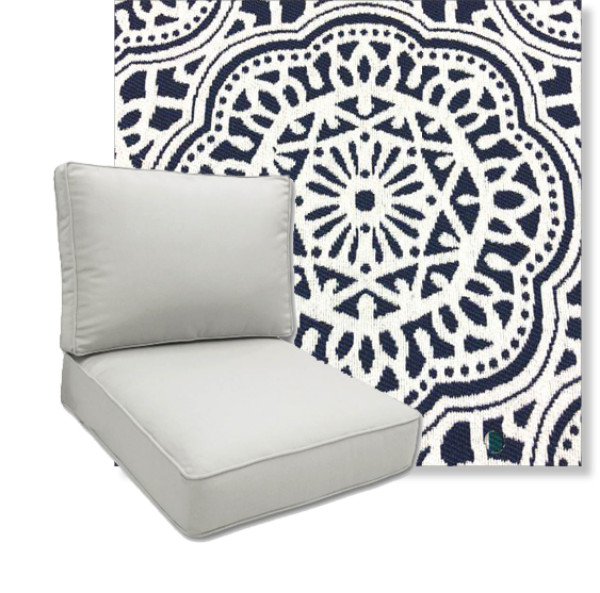 Gwyneth Black by Revolution Performance Fabrics Deep Seating Patio Chair Cushions