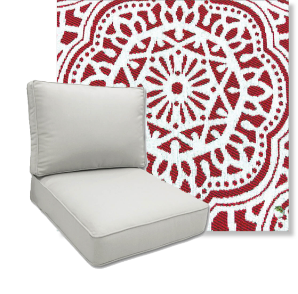 Gwyneth Red by Revolution Performance Fabrics Deep Seating Patio Chair Cushions