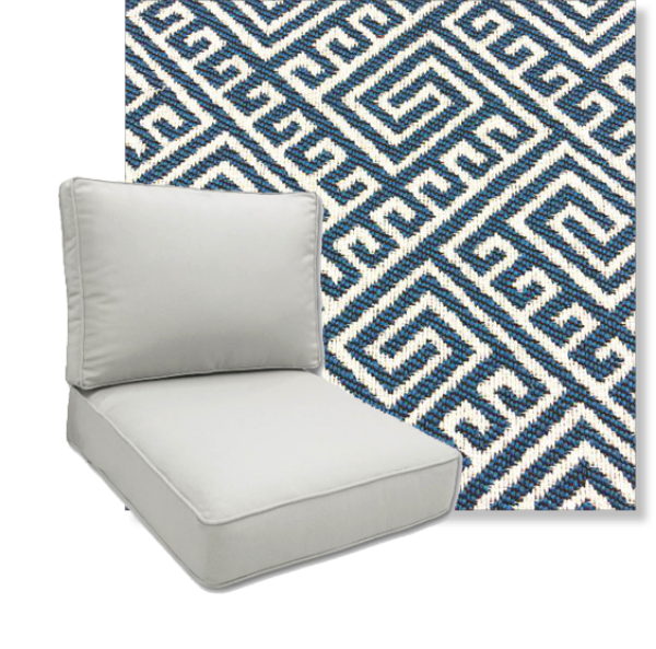 Hatteras Coastal by Revolution Performance Fabrics Deep Seating Patio Chair Cushions