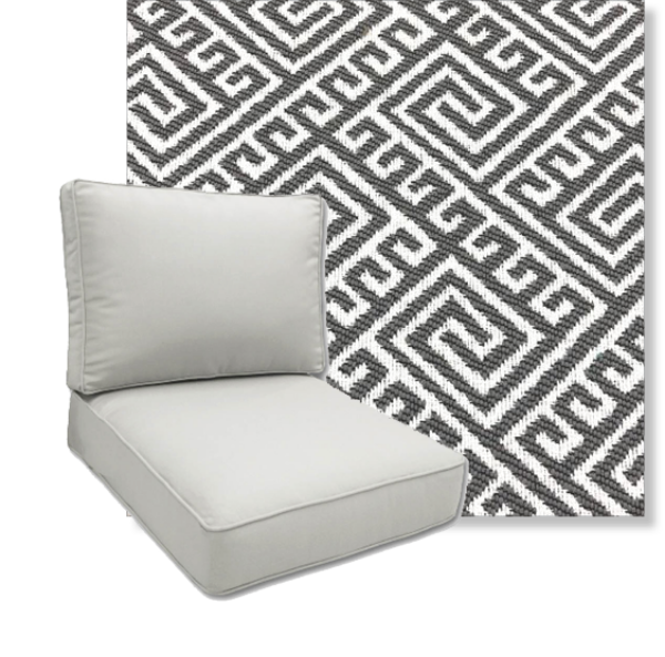 Hatteras Grey by Revolution Performance Fabrics Deep Seating Patio Chair Cushions