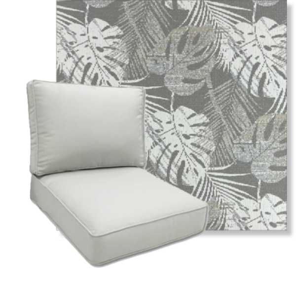 Kauai Fog by Revolution Performance Fabrics Deep Seating Patio Chair Cushions