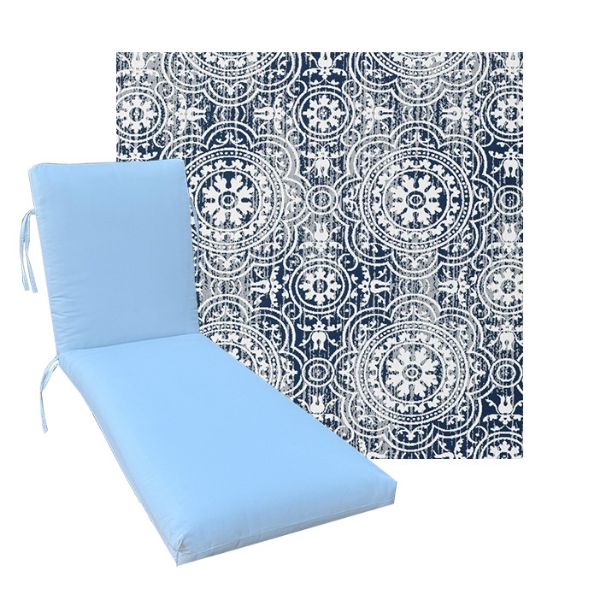 Classic Universal Chaise Lounge Cushions | Outdura Cortez Almond Fabric | 3 Sizes