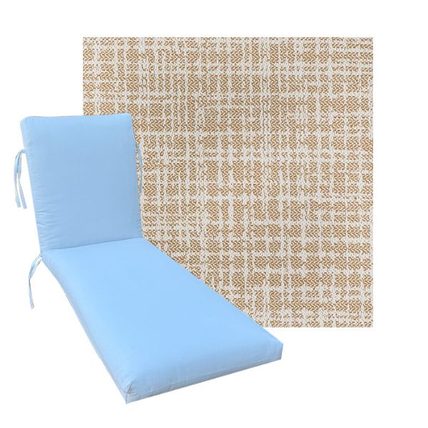 Classic Universal Chaise Lounge Cushions | Outdura Cortez Almond Fabric | 3 Sizes