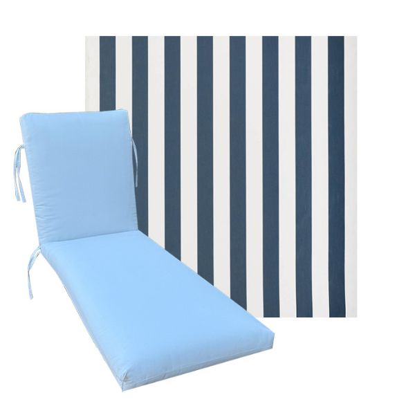 Classic Universal Chaise Lounge Cushions | Outdura Bistro Marine Fabric | 3 Sizes