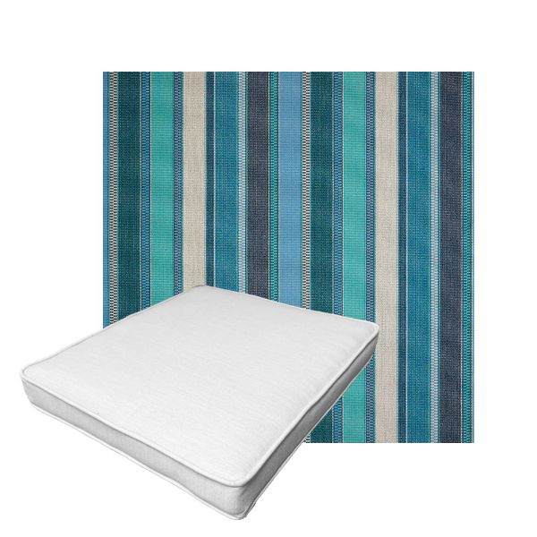 Patio Dining Chair Seat Cushion Boxed Style - - Custom outdoor patio furniture cushions from Cascadia Outdoor Cushions in Sunbrella Fabric