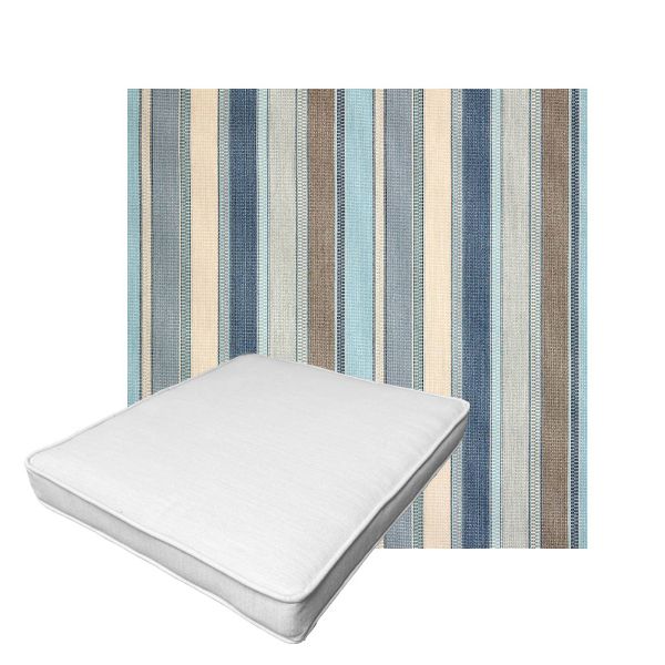 Patio Dining Chair Seat Cushion Boxed Style - - Custom outdoor patio furniture cushions from Cascadia Outdoor Cushions in Sunbrella Fabric