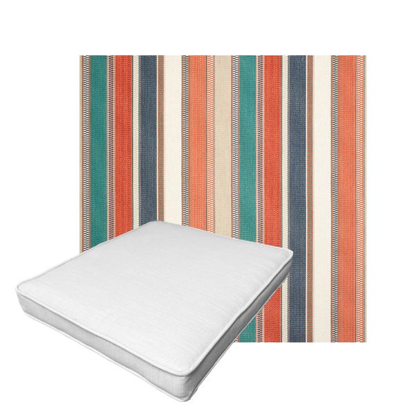 Patio Dining Chair Seat Cushion Boxed Style - - Custom outdoor patio furniture cushions from Cascadia Outdoor Cushions in Sunbrella Fabric