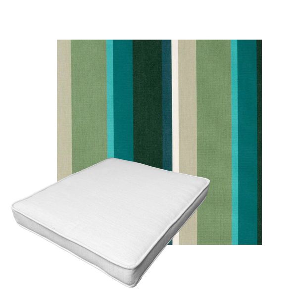 Patio Dining Chair Seat Cushion Boxed Style - - Custom outdoor patio furniture cushions from Cascadia Outdoor Cushions in Sunbrella Fabric