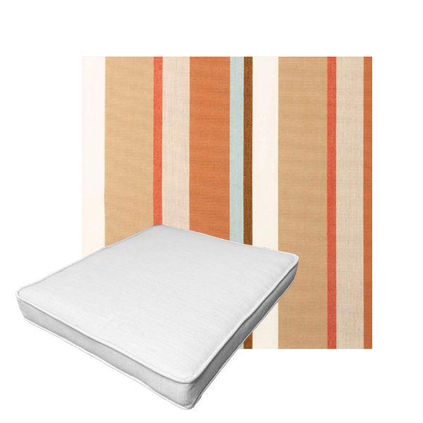 Patio Dining Chair Seat Cushion Boxed Style - - Custom outdoor patio furniture cushions from Cascadia Outdoor Cushions in Sunbrella Fabric