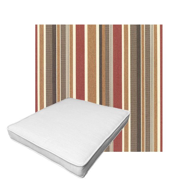 Patio Dining Chair Seat Cushion Boxed Style - - Custom outdoor patio furniture cushions from Cascadia Outdoor Cushions in Sunbrella Fabric