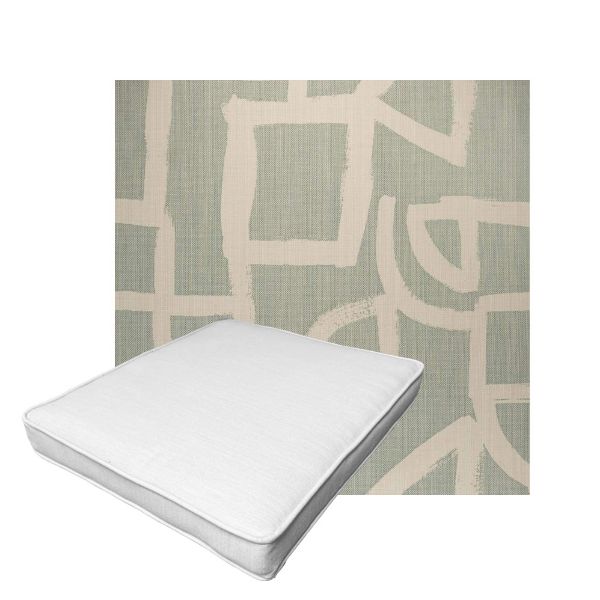 Patio Dining Chair Seat Cushion Boxed Style - - Custom outdoor patio furniture cushions from Cascadia Outdoor Cushions in Sunbrella Fabric