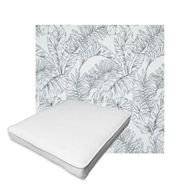 Patio Dining Chair Seat Cushion Boxed Style - - Custom outdoor patio furniture cushions from Cascadia Outdoor Cushions in Sunbrella Fabric