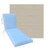 Classic Universal Chaise Lounge Cushions | Outdura Chesterfield Basil Fabric | 3 Sizes