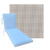 Classic Universal Chaise Lounge Cushions | Outdura Chesterfield Basil Fabric | 3 Sizes