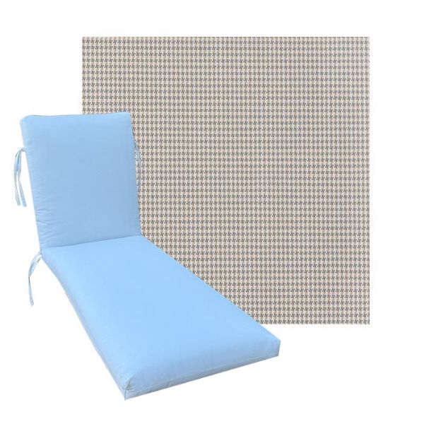 Classic Universal Chaise Lounge Cushions | Outdura Chesterfield Basil Fabric | 3 Sizes