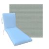 Classic Universal Chaise Lounge Cushions | Outdura Chesterfield Basil Fabric | 3 Sizes