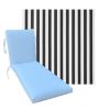Classic Universal Chaise Lounge Cushions | Outdura Chesterfield Basil Fabric | 3 Sizes