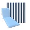 Classic Universal Chaise Lounge Cushions | Outdura Chesterfield Basil Fabric | 3 Sizes