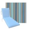 Classic Universal Chaise Lounge Cushions | Outdura Chesterfield Basil Fabric | 3 Sizes