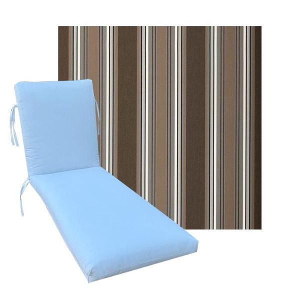 Classic Universal Chaise Lounge Cushions | Outdura Chesterfield Basil Fabric | 3 Sizes