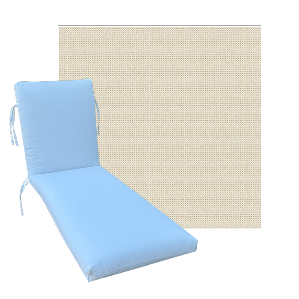Classic Universal Chaise Lounge Cushions | Outdura Chesterfield Basil Fabric | 3 Sizes