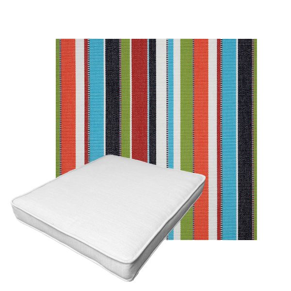 Patio Dining Chair Seat Cushion Boxed Style - - Custom outdoor patio furniture cushions from Cascadia Outdoor Cushions in Sunbrella Fabric
