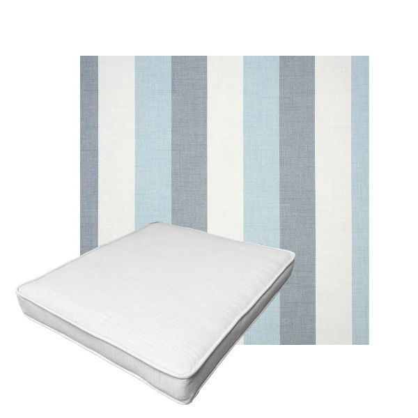 Patio Dining Chair Seat Cushion Boxed Style - - Custom outdoor patio furniture cushions from Cascadia Outdoor Cushions in Sunbrella Fabric