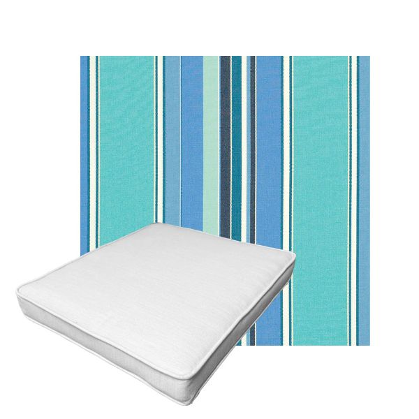 Patio Dining Chair Seat Cushion Boxed Style - - Custom outdoor patio furniture cushions from Cascadia Outdoor Cushions in Sunbrella Fabric
