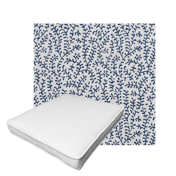Patio Dining Chair Seat Cushion Boxed Style - - Custom outdoor patio furniture cushions from Cascadia Outdoor Cushions in Sunbrella Fabric