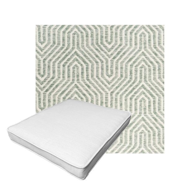 Patio Dining Chair Seat Cushion Boxed Style - - Custom outdoor patio furniture cushions from Cascadia Outdoor Cushions in Sunbrella Fabric