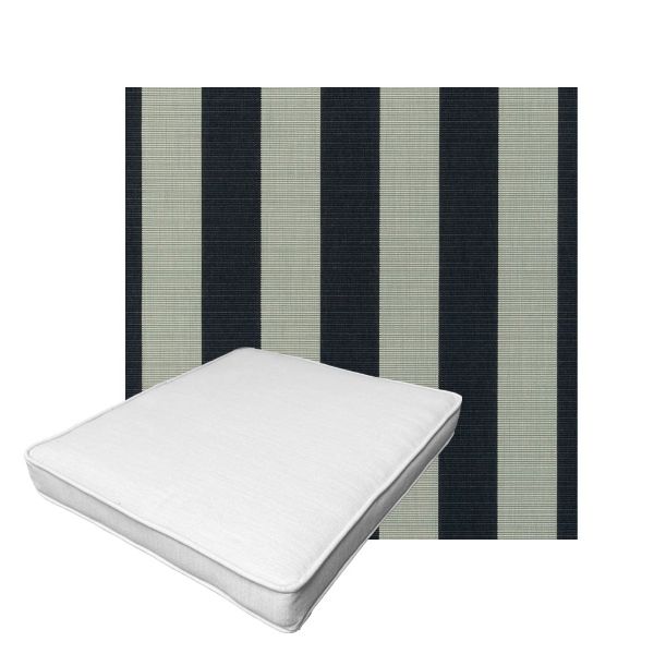 Patio Dining Chair Seat Cushion Boxed Style - - Custom outdoor patio furniture cushions from Cascadia Outdoor Cushions in Sunbrella Fabric