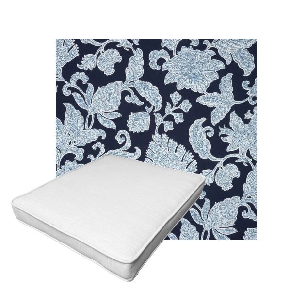 Patio Dining Chair Seat Cushion Boxed Style - - Custom outdoor patio furniture cushions from Cascadia Outdoor Cushions in Sunbrella Fabric
