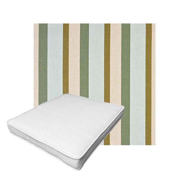 Patio Dining Chair Seat Cushion Boxed Style - - Custom outdoor patio furniture cushions from Cascadia Outdoor Cushions in Sunbrella Fabric