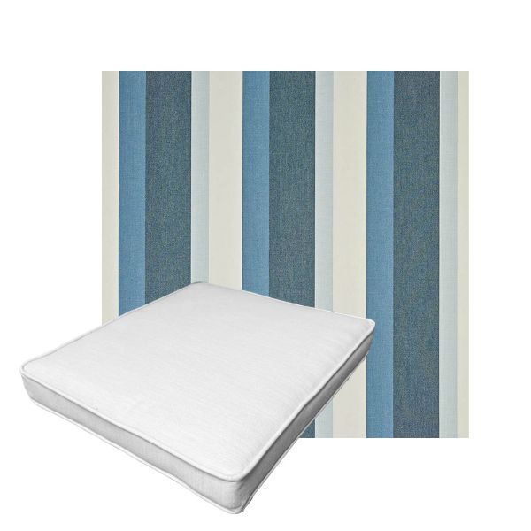 Patio Dining Chair Seat Cushion Boxed Style - - Custom outdoor patio furniture cushions from Cascadia Outdoor Cushions in Sunbrella Fabric