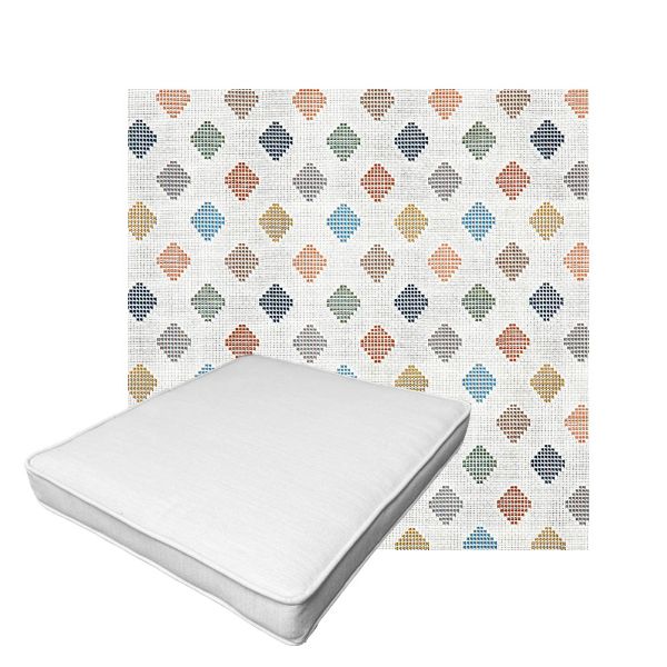 Patio Dining Chair Seat Cushion Boxed Style - - Custom outdoor patio furniture cushions from Cascadia Outdoor Cushions in Sunbrella Fabric