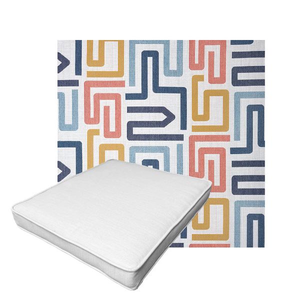 Patio Dining Chair Seat Cushion Boxed Style - - Custom outdoor patio furniture cushions from Cascadia Outdoor Cushions in Sunbrella Fabric