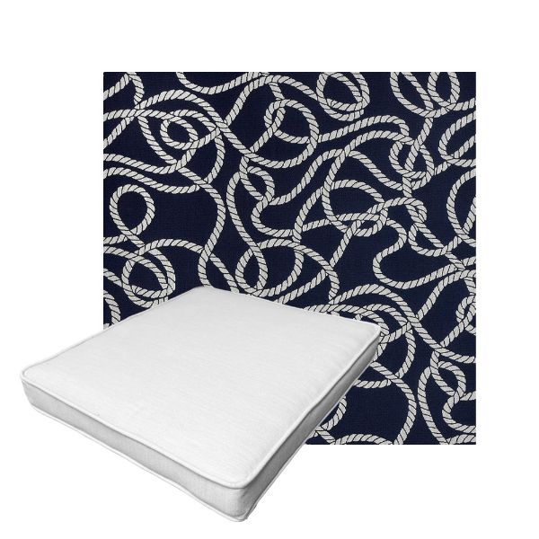Patio Dining Chair Seat Cushion Boxed Style - - Custom outdoor patio furniture cushions from Cascadia Outdoor Cushions in Sunbrella Fabric