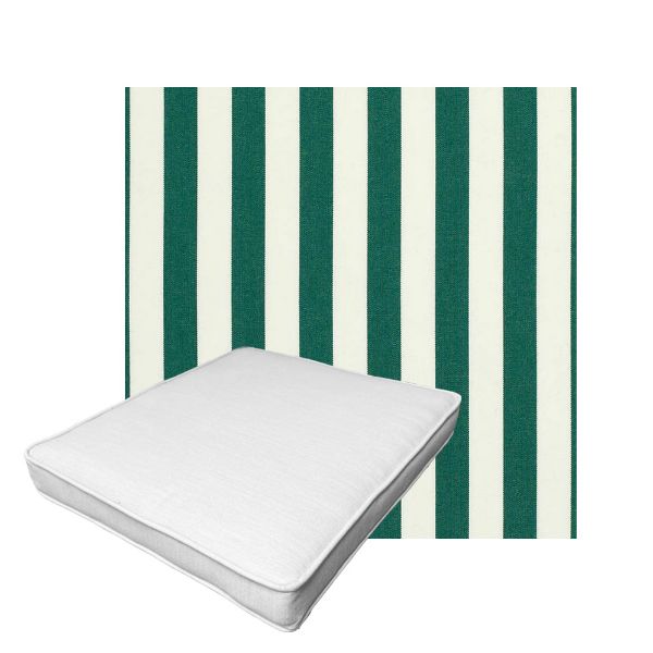 Patio Dining Chair Seat Cushion Boxed Style - - Custom outdoor patio furniture cushions from Cascadia Outdoor Cushions in Sunbrella Fabric