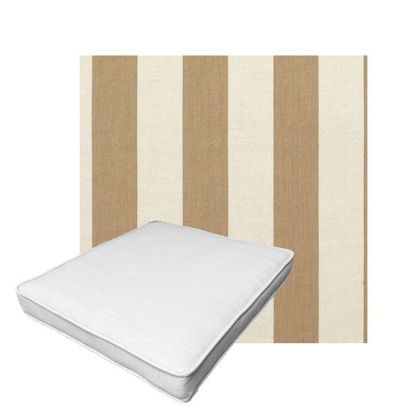 Patio Dining Chair Seat Cushion Boxed Style - - Custom outdoor patio furniture cushions from Cascadia Outdoor Cushions in Sunbrella Fabric