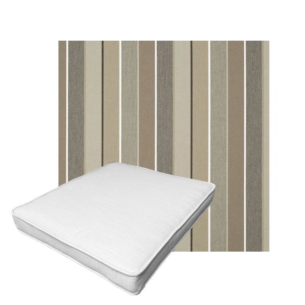 Patio Dining Chair Seat Cushion Boxed Style - - Custom outdoor patio furniture cushions from Cascadia Outdoor Cushions in Sunbrella Fabric