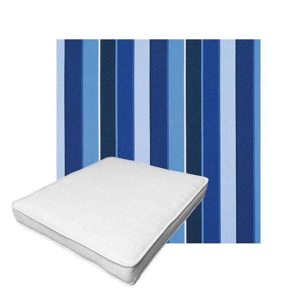 Patio Dining Chair Seat Cushion Boxed Style - - Custom outdoor patio furniture cushions from Cascadia Outdoor Cushions in Sunbrella Fabric